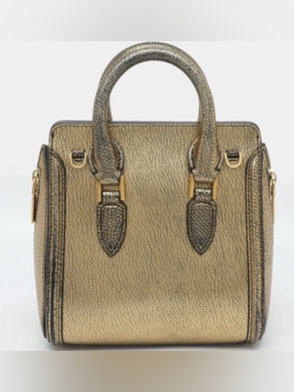🛍️Alexander McQueen Authentic Small Heroine Bag in Metallic Gold - Picture 6 of 16